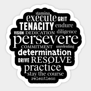 Persevere Inspirational Word Art Sticker